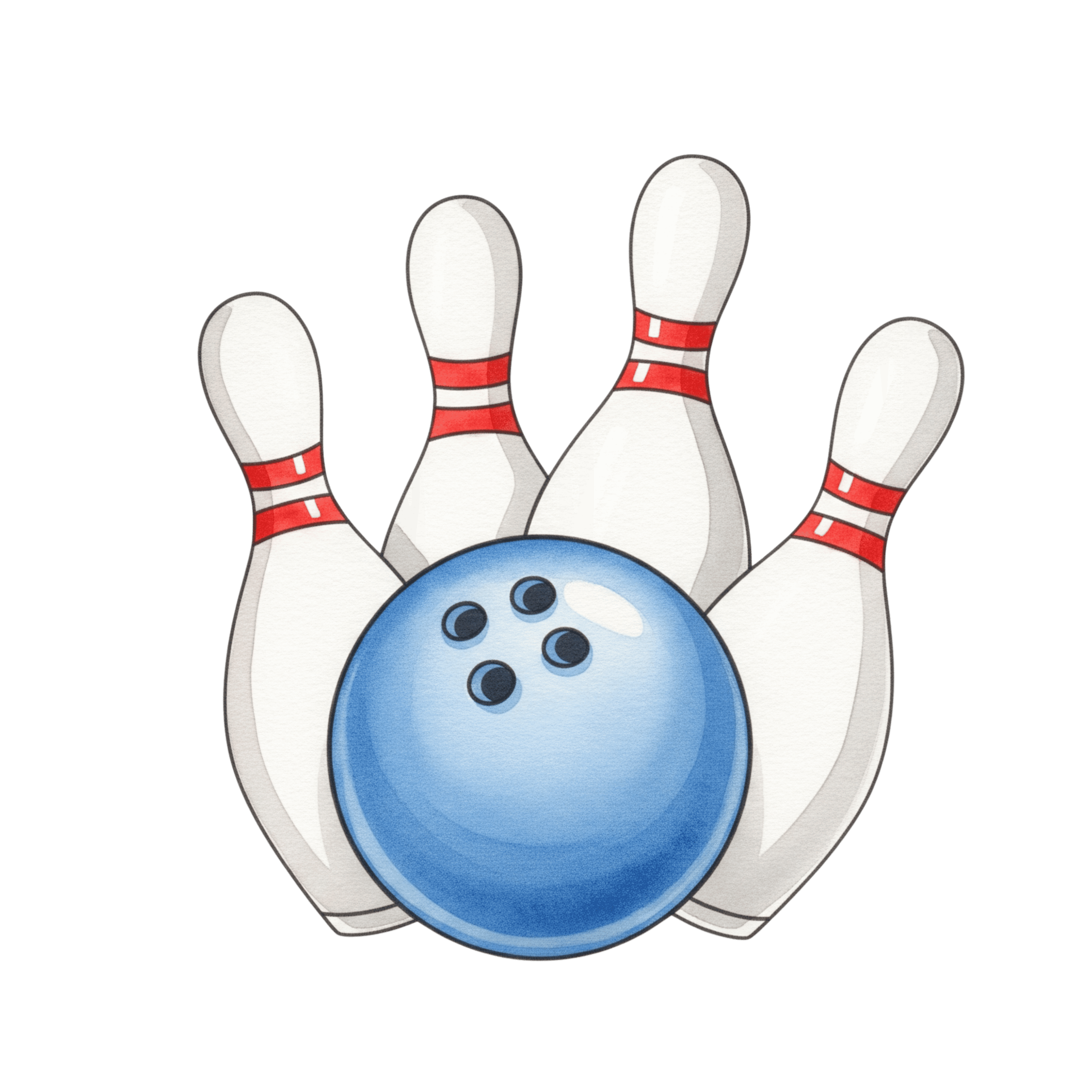 Bowling Ball And Pins Sports Icon
