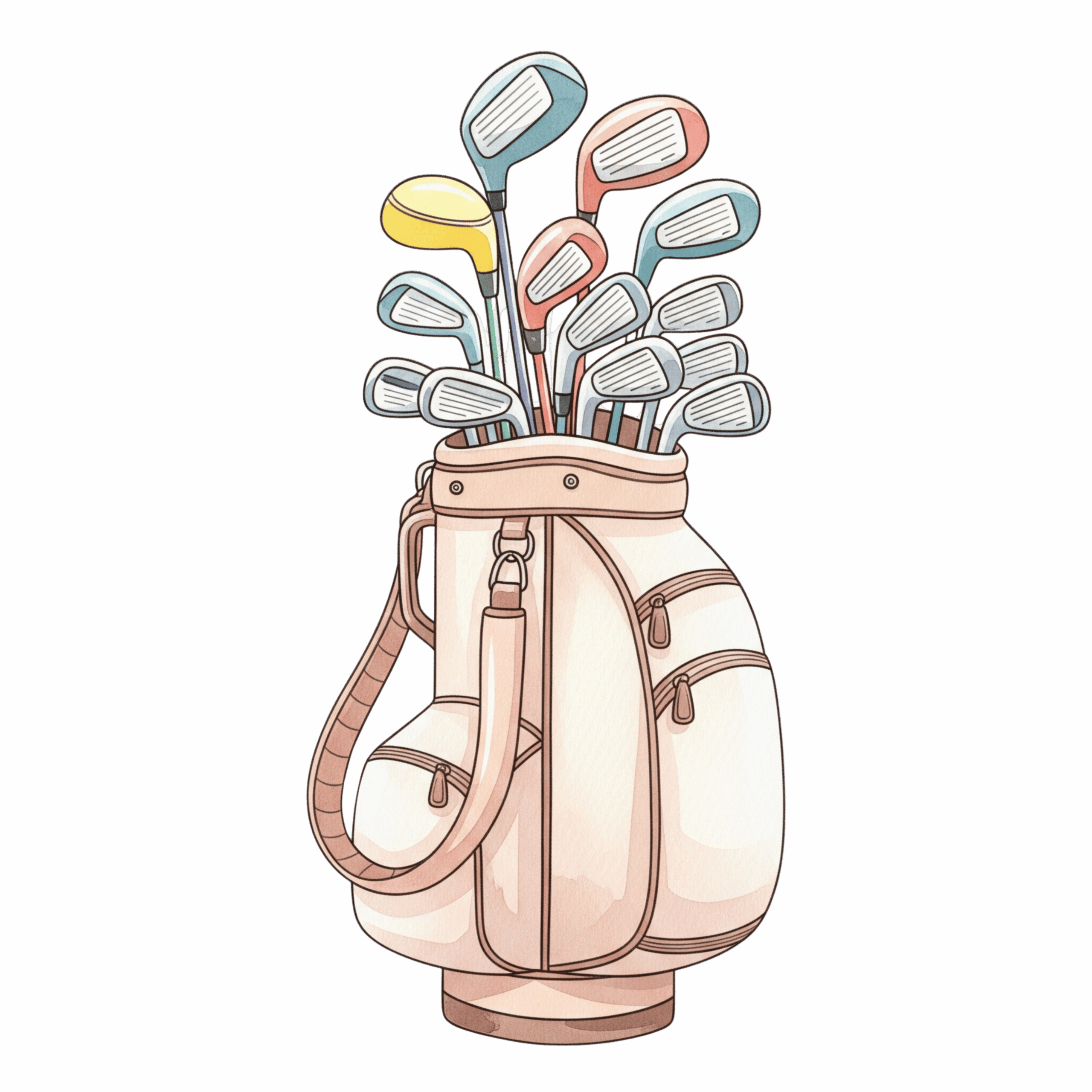 Golf Bag Clubs Sports Icon