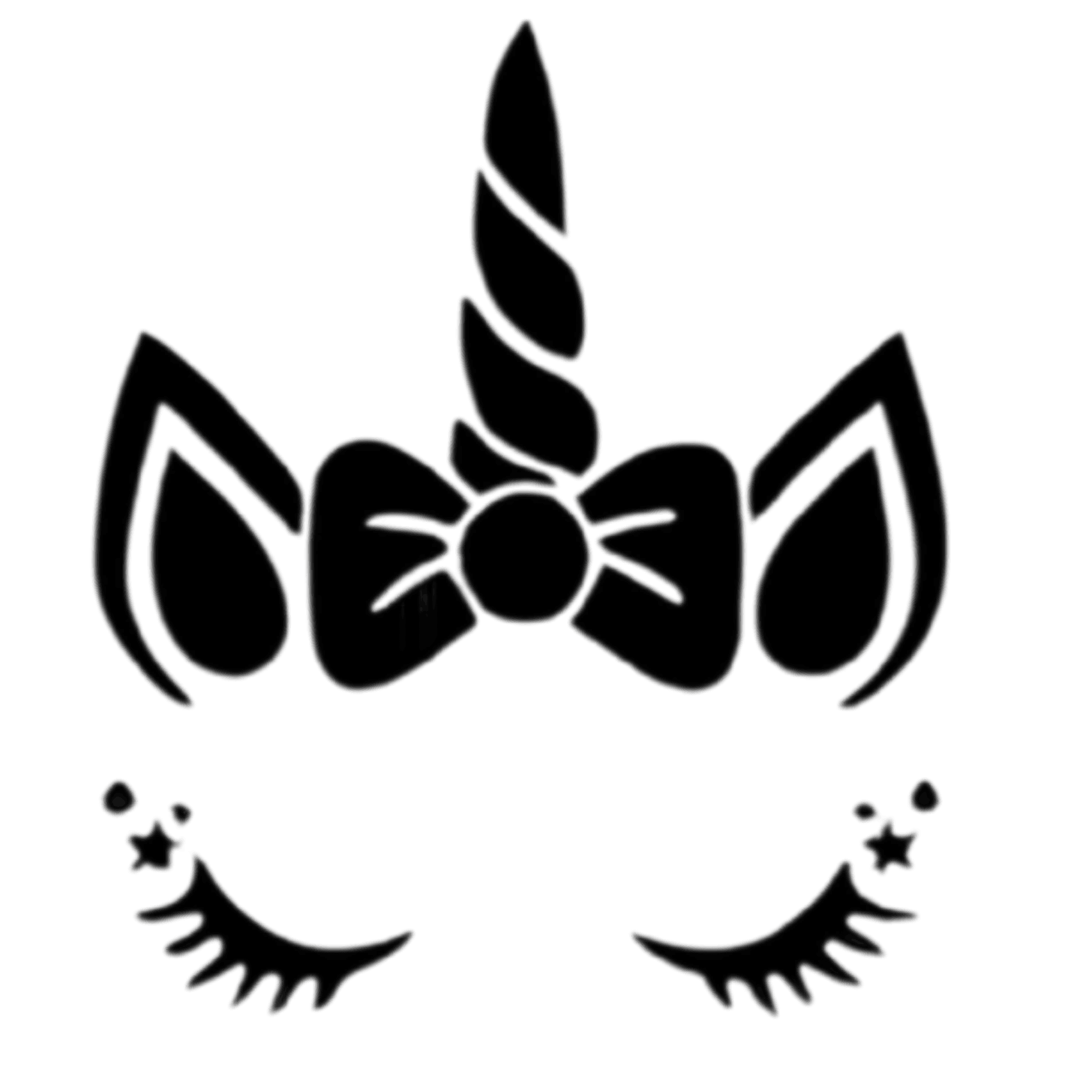 Cute Unicorn Bow Outline Unicorn Icon