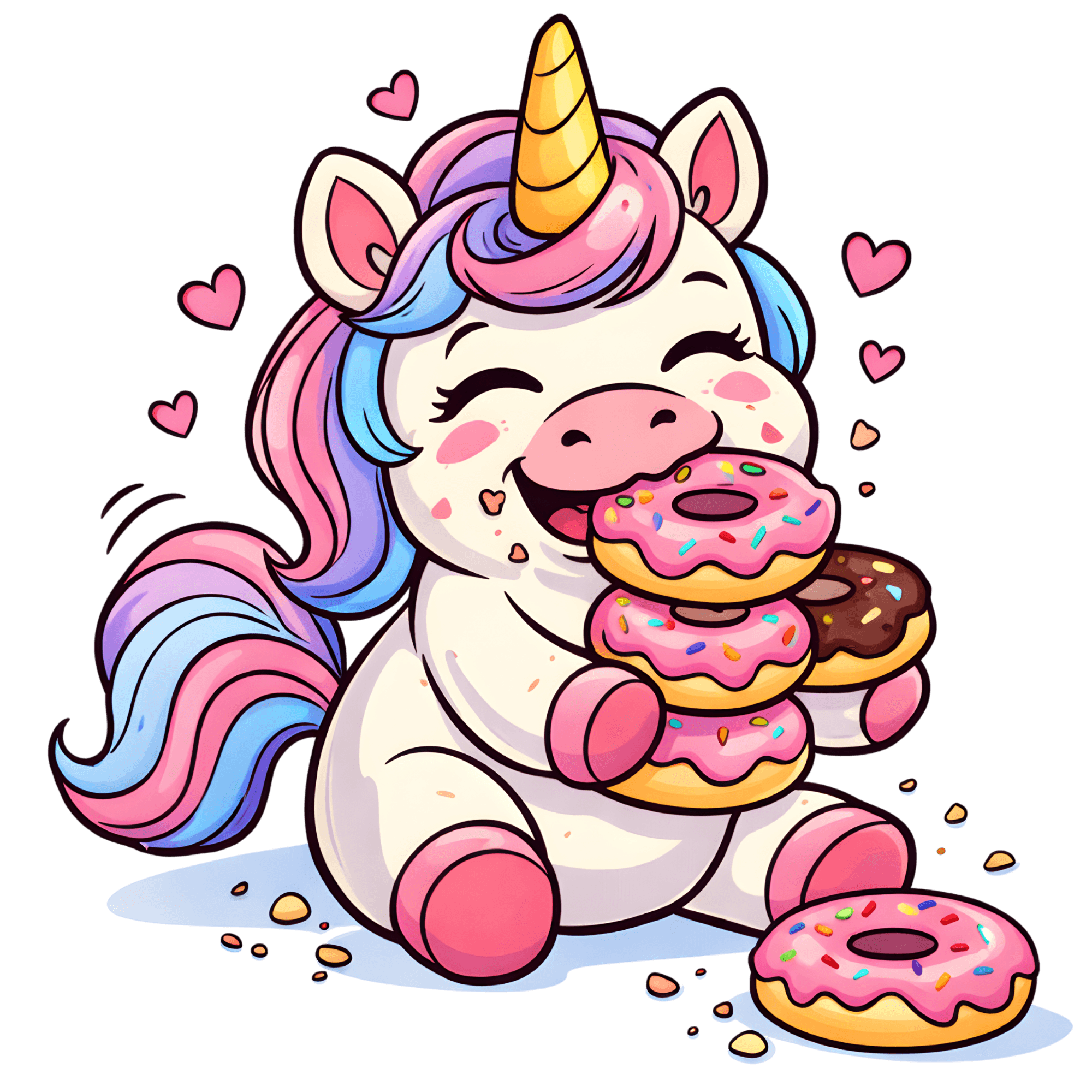 Donut Lover Unicorn Unicorn Icon