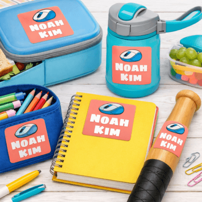 Kids Waterproof Square Name Labels