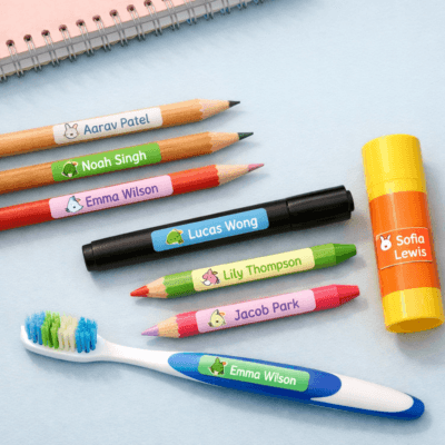 Kids Waterproof Pencil Thin Name Labels