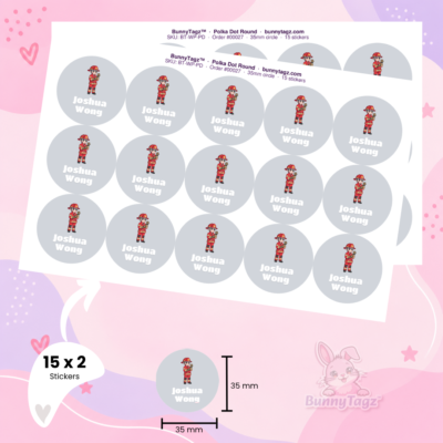 Kids Waterproof Polka Dot Name Labels | BunnyTagz.com