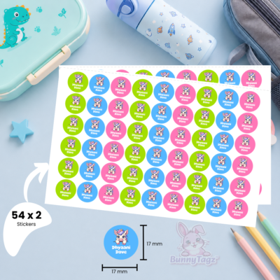 Kids Waterproof Mini Polka Dot Name Labels | BunnyTagz.com