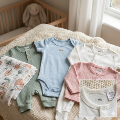 Mini Iron-On Clothing Name Labels