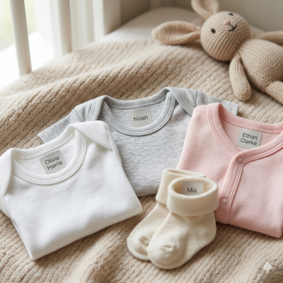 Mini Iron-On Clothing Name Labels