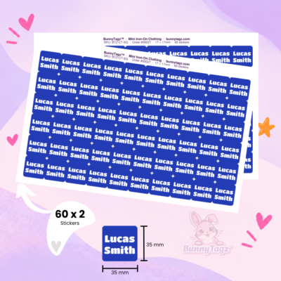 Mini Iron-On Clothing Name Labels | BunnyTagz.com
